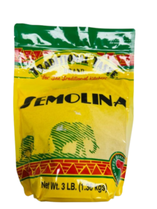 Fine semolina wheat flour with a smooth texture