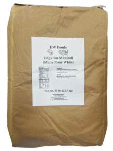 Pure unga or mahindi maize flour with a fine, smooth texture