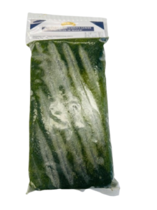 Fresh pondu cassava leaves prepared for cooking traditional dishes